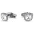 Una Angelic Cufflinks, Cushion Cut, White, Ruthenium Plated 5753937 | Swarovski