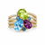 14k Genuine Multi-Gemstone and Diamond Cocktail Ring