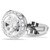 Una Angelic Cufflinks Round Cut, White, Rhodium Plated 5761046 | Swarovski