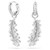 Vienna Earrings, Mixed Cuts, Feather, White, Rhodium Plated 5754272 | Swarovski