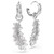 Vienna Earrings, Mixed Cuts, Feather, White, Rhodium Plated 5754272 | Swarovski