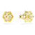 Magic Stud Earrings, Mixed Cuts, Snowflake, White, 18K Gold Plated 5757816 | Swarovski