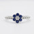 18K Gold Bead Blue Sapphire Flower Ring