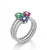 18K Gold Bead Emerald Flower Ring