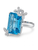 18K Exquisite Blue Topaz Accented by Diamonds Butterflies