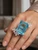18K Exquisite Blue Topaz Accented by Diamonds Butterflies