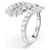 Vienna Open Ring, Mixed Cuts, Feather, White, Rhodium Plated 5757837 (Size 55/6.75) | Swarovski