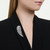 Vienna Pendant and Brooch, Mixed Cuts, Feather, White, Rhodium Plated 5749209 | Swarovski