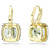 Millenia Drop Earrings, Cushion Cut, Green, 18K Gold Plated 5764822 | Swarovski