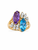 14K Yellow Gold Blue Topaz & Amethyst Diamond Ring