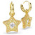 Sublima Drop Earrings, Round Cut, Star, Multicolored, 18K Gold Plated 5755274 | Swarovski
