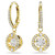 Una Angelic Drop Earrings, Round Cut, White, 18K Gold Plated 5758095 | Swarovski