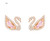 Swarovski Crystal Dazzling Swan Pierced Earrings, Pink Rose Gold Plating 5469990