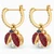 Swarovski Crystal Sparkling Dance Ladybug Pierced Earrings Red Gold-Tone 5537490