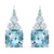 Swarovski Crystal Sparkling Pierced Earrings, Aqua, Rhodium Plated 5524139