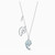 Swarovski Crystal Shell Nautilus Pendant, Aqua, Rhodium Plated 5520669