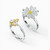 Swarovski Crystal Eternal Flower Ring Set, Yellow, Mixed Metal Finish 5512661 (Size 55 / 7/ M)