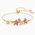 Swarovski Crystal Tropical Flower Bangle, Pink, Gold-Tone Plated 5521058