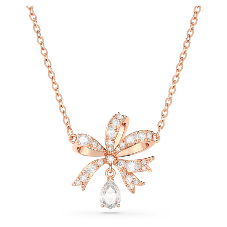 swarovski-volta-necklace-bow-small-white-rose-gold-tone-plated-5656741-1