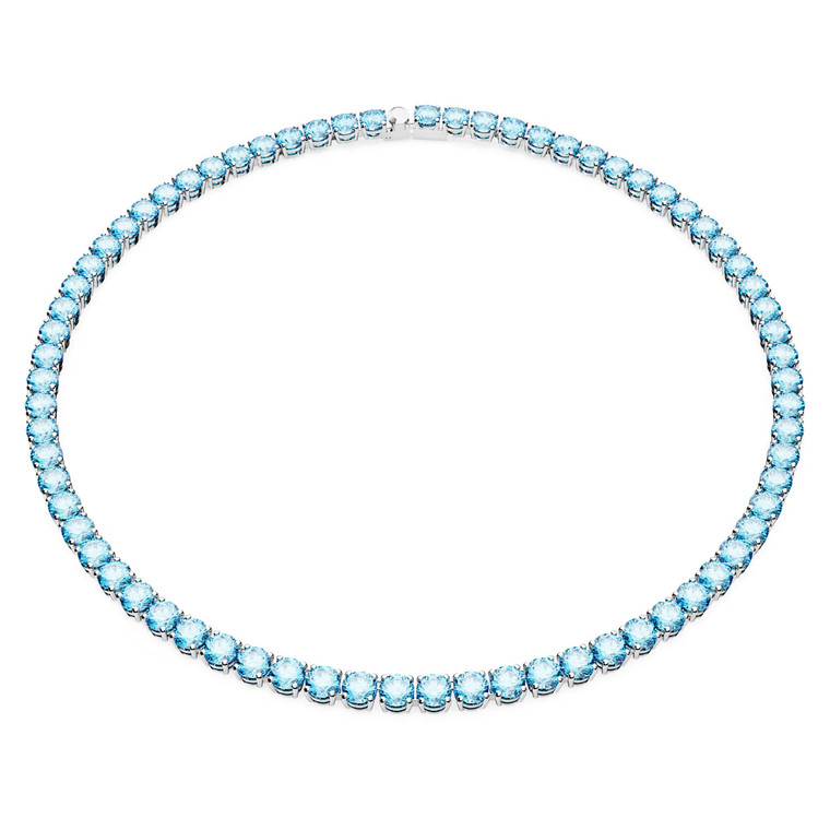 matrix-tennis-necklace-round-cut-blue-rhodium-plated-5661187-swarovski-1