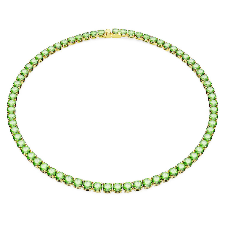 matrix-tennis-necklace-round-cut-medium-green-gold-tone-plated-5661189-swarovski-1