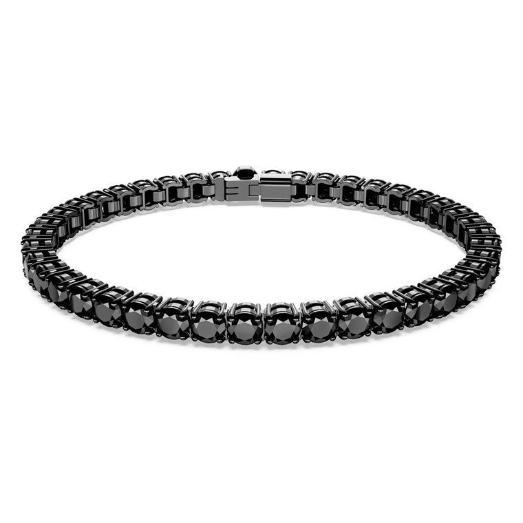 matrix-tennis-bracelet-round-cut-black-ruthenium-plated-5664150-swarovski-1