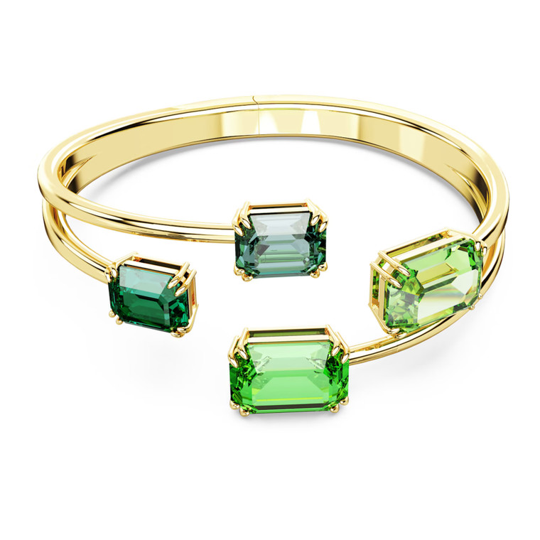 millenia-bangle-octagon-cut-green-gold-tone-plated-5671246-swarovski-1