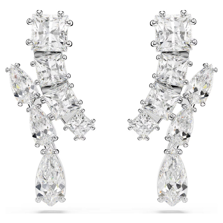 matrix-drop-earrings--mixed-cuts--white--rhodium-plated-swarovski-5700418-1