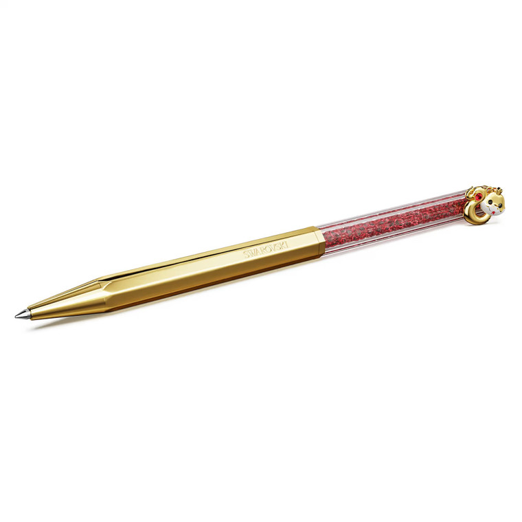 crystalline-chinese-new-year-ballpoint-pen--octagon-shape--year-of-the-snake--red--gold-tone-plated-swarovski-5699334-1