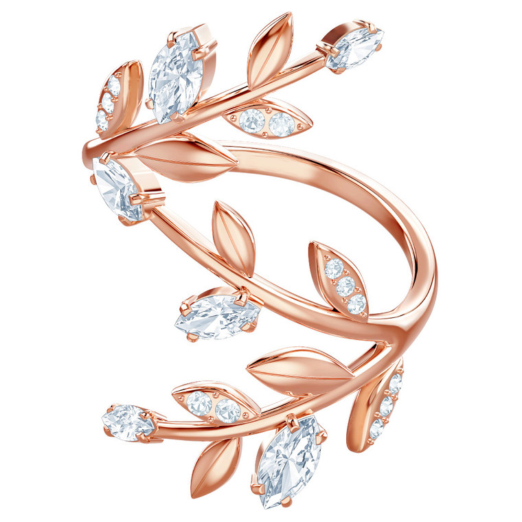 Swarovski Crystal Mayfly Ring, White, Rose Gold Plating 5409356 Size 55 / 7 / M
