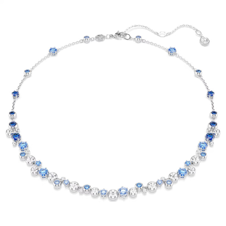 Constella Necklace, Mixed Cuts, Blue, Rhodium Plated 5732255 | Swarovski