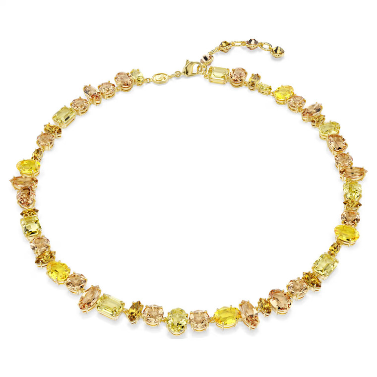 gema-tennis-necklace--mixed-cuts--yellow--gold-tone-plated-swarovski-5718071-1