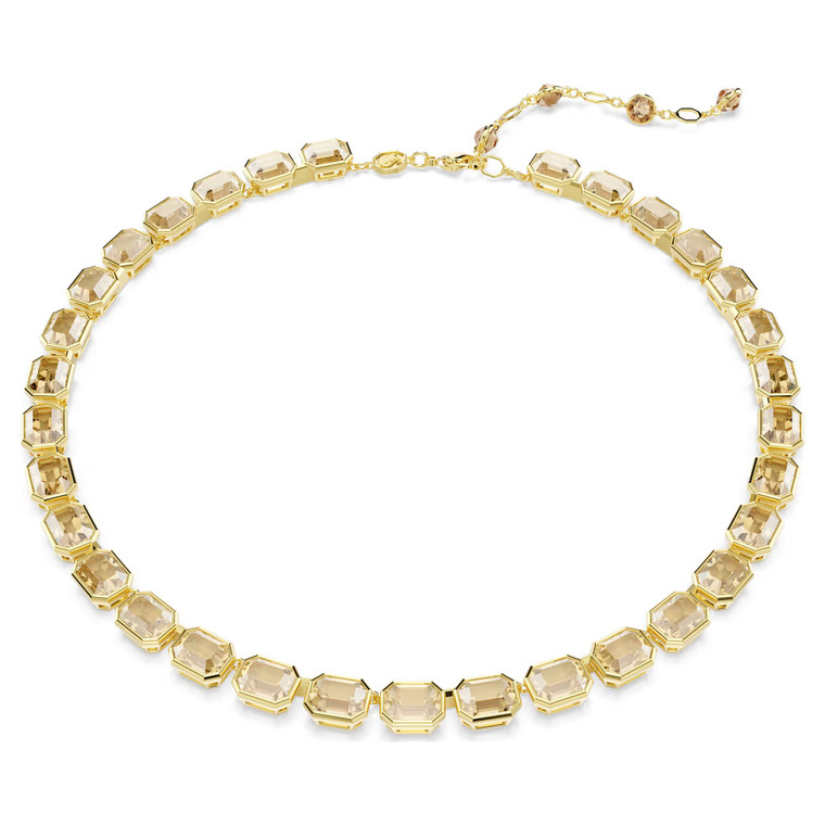 millenia-tennis-necklace--octagon-cut--yellow--gold-tone-plated-swarovski-5718674-1