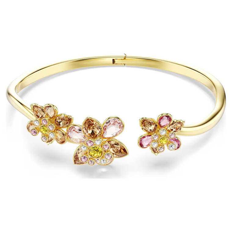 idyllia-bangle--mixed-cuts--flower--multicolored--gold-tone-plated-swarovski-5732387-1