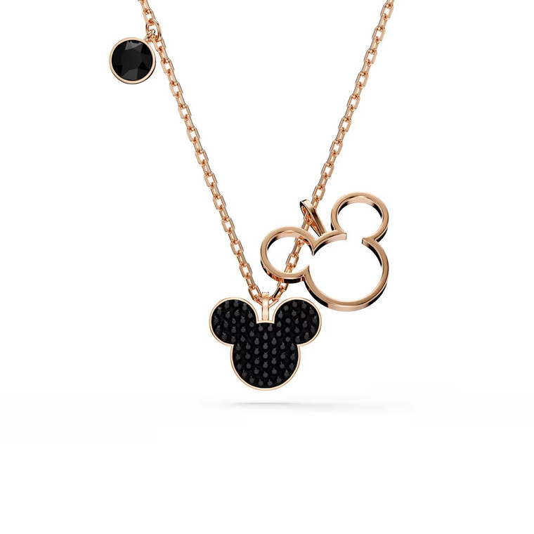 Mickey & Minnie Pendant, Black, Rose Gold Tone Plated 5737559