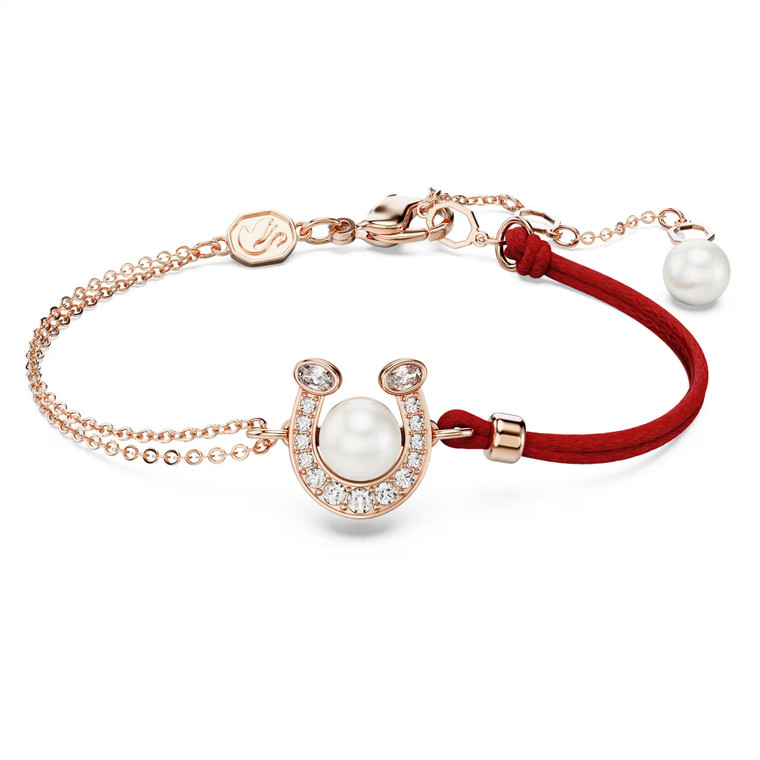 symbolica-bracelet--crystal-pearl--pavé--horse-shoe--white--rose-gold-tone-plated-swarovski-5736976-1
