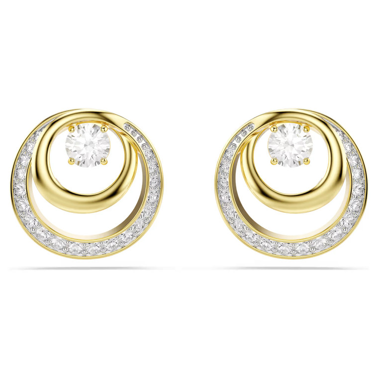 hyperbola-stud-earrings--round-cut--white--gold-tone-plated-swarovski-5740407-1