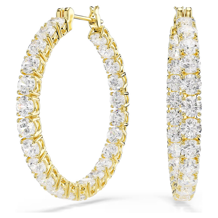 matrix-hoop-earrings--round-cut--white--gold-tone-plated-swarovski-5750620-1