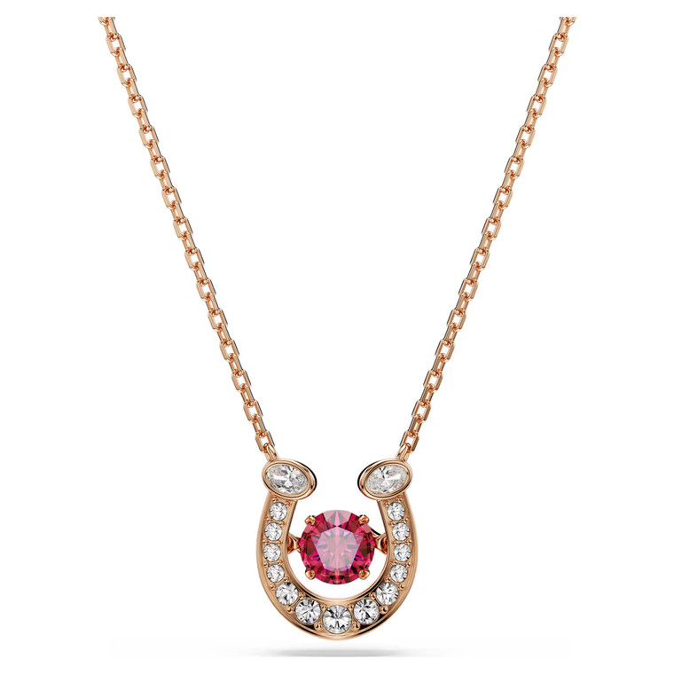 symbolica-pendant--round-cut--pavé--horse-shoe--red--rose-gold-tone-plated-swarovski-5736981-1