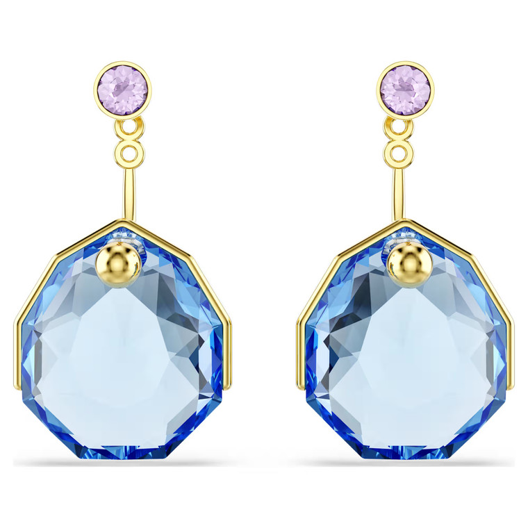 Gema Earring Jackets, Blue, Gold Tone Plated 5737449 | Swarovski