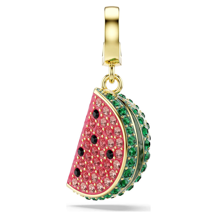 Idyllia Charm, Mixed Cuts, Watermelon, Multicolored, Gold Tone Plated 5743134 | Swarovski