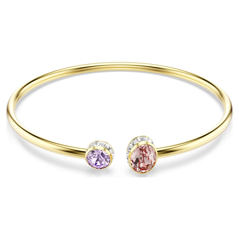 Chroma Bangle, Mixed Cuts, Multicolored, Gold Tone Plated 5738475 | Swarovski