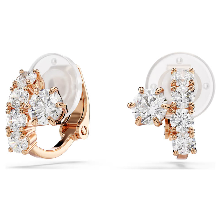 matrix-clip-earrings--round-cut--white--18k-rose-gold-finish-swarovski-5763822-1
