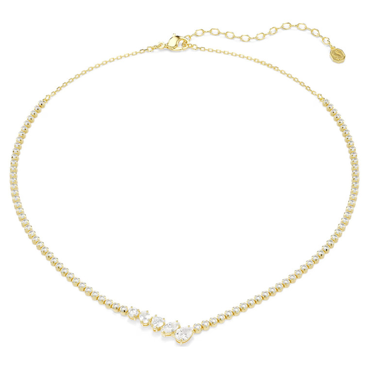 Mesmera Necklace, Mixed Cuts, White, 18K Gold Plated 5747931 | Swarovski
