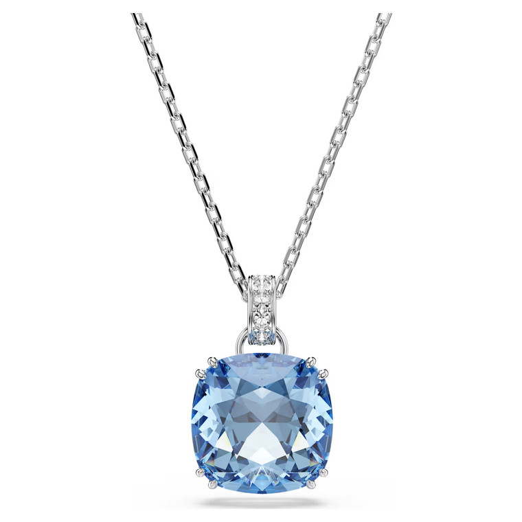 Millenia Pendant, Cushion Cut, Blue, Rhodium Plated 5760057 | Swarovski