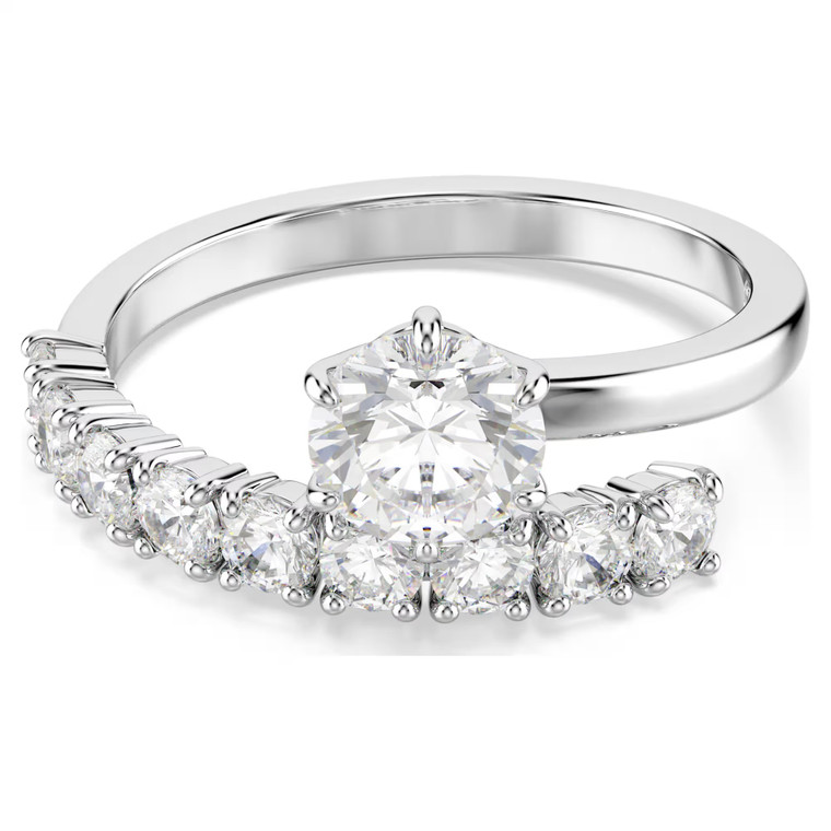 matrix-open-ring--round-cut--white--rhodium-plated-swarovski-5753575-1