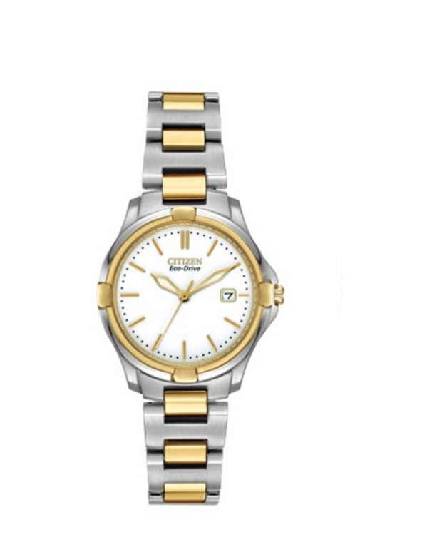 Citizen Eco Drive Women's Two Tone Stainless Steel Bracelet Watch EW1964-58A