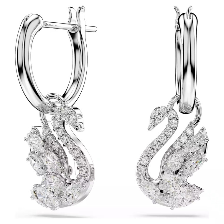 swan-drop-earrings--mixed-cuts--swan--white--rhodium-plated-swarovski-5759942-1