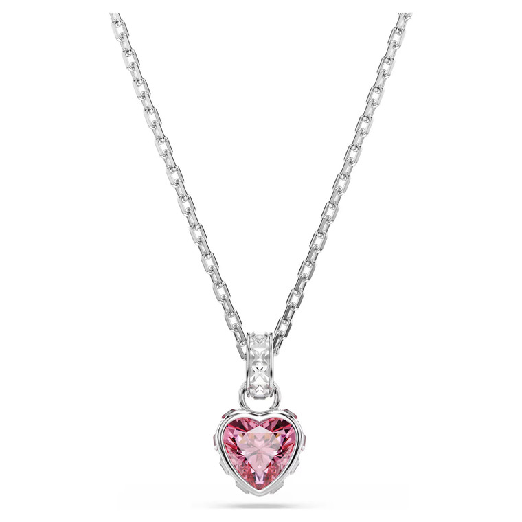 Chroma Pendant, Mixed Cuts, Pink, Rhodium Plated 5757789 | Swarovski