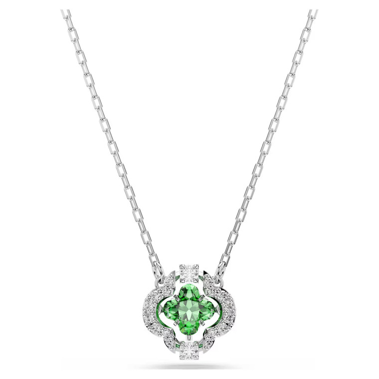 Una Angelic Pendant, Mixed Cuts, Green, Rhodium Plated 5757785 | Swarovski